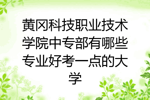 黄冈科技职业技术学院中专部有哪些专业好考一点的大学