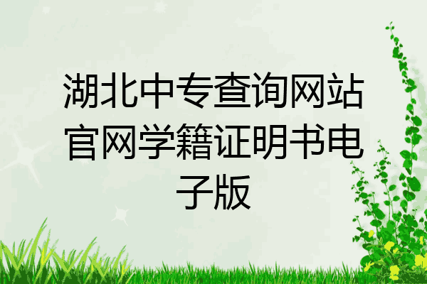 湖北中专查询网站官网学籍证明书电子版
