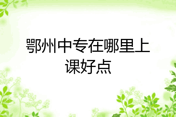 鄂州中专在哪里上课好点