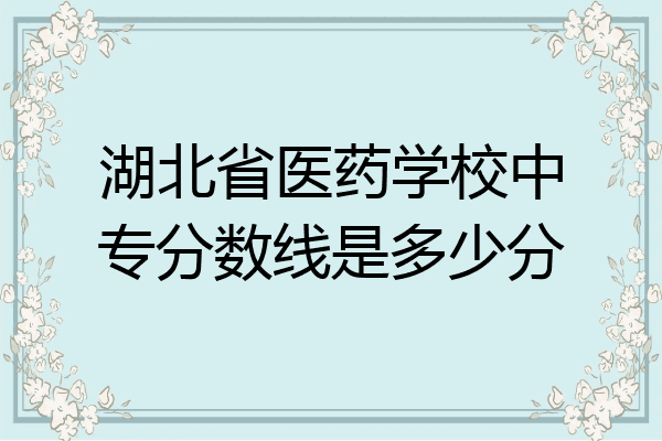 湖北省医药学校中专分数线是多少分