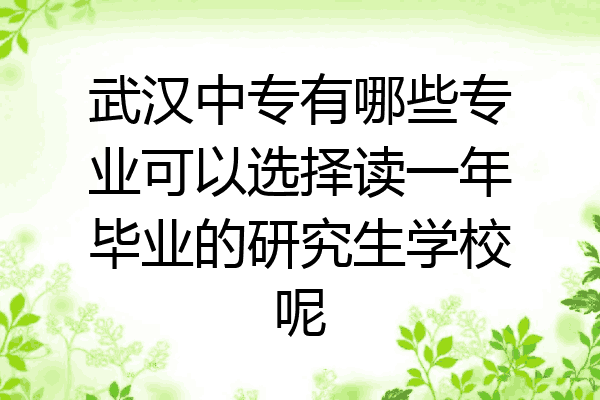 武汉中专有哪些专业可以选择读一年毕业的研究生学校呢