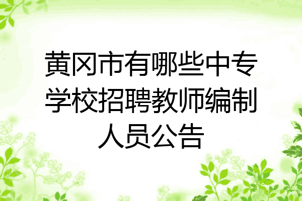 黄冈市有哪些中专学校招聘教师编制人员公告