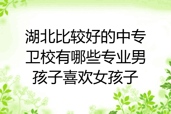 湖北比较好的中专卫校有哪些专业男孩子喜欢女孩子