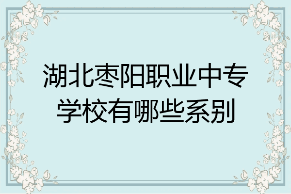 湖北枣阳职业中专学校有哪些系别