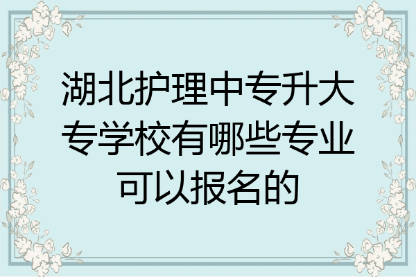 湖北护理中专升大专学校有哪些专业可以报名的