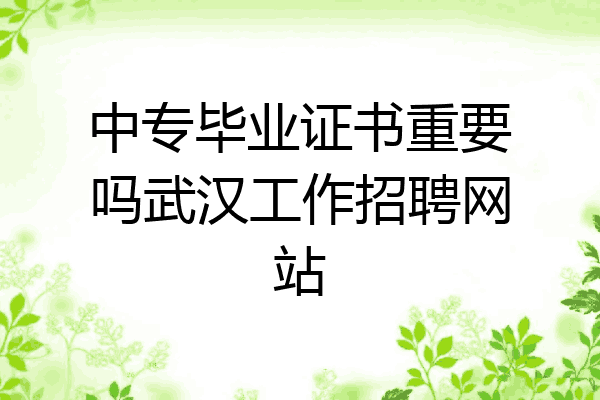 中专毕业证书重要吗武汉工作招聘网站