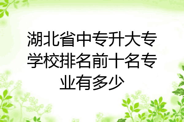 湖北省中专升大专学校排名前十名专业有多少