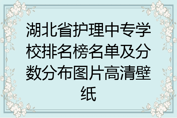 湖北省护理中专学校排名榜名单及分数分布图片高清壁纸