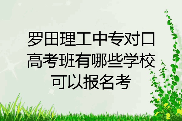 罗田理工中专对口高考班有哪些学校可以报名考
