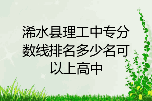浠水县理工中专分数线排名多少名可以上高中