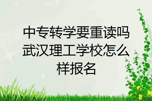 中专转学要重读吗武汉理工学校怎么样报名