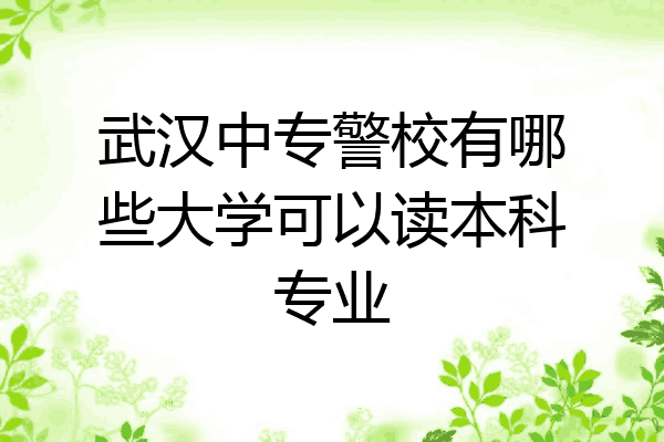 武汉中专警校有哪些大学可以读本科专业