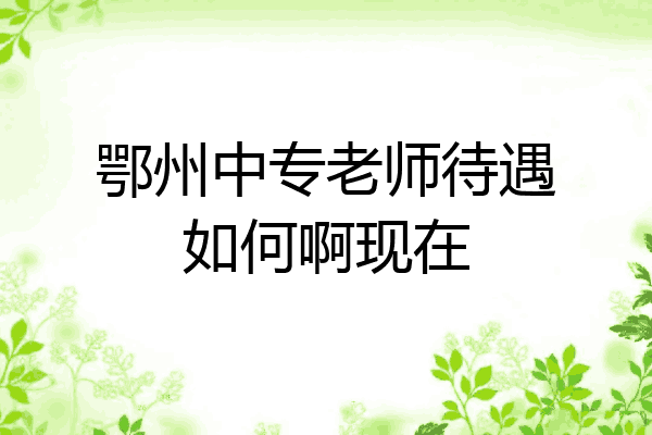 鄂州中专老师待遇如何啊现在