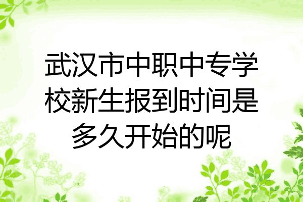武汉市中职中专学校新生报到时间是多久开始的呢