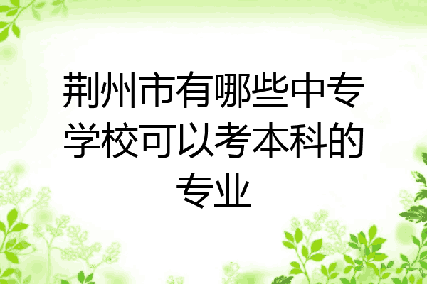荆州市有哪些中专学校可以考本科的专业