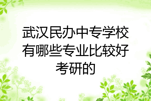 武汉民办中专学校有哪些专业比较好考研的