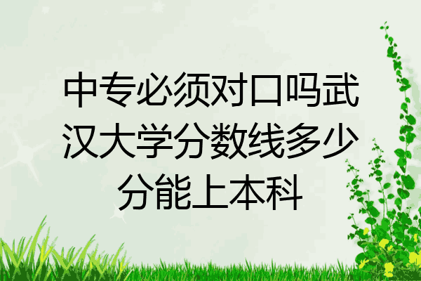 中专必须对口吗武汉大学分数线多少分能上本科