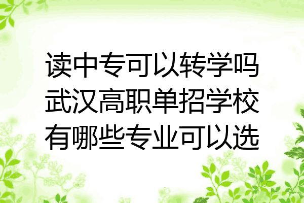 读中专可以转学吗武汉高职单招学校有哪些专业可以选
