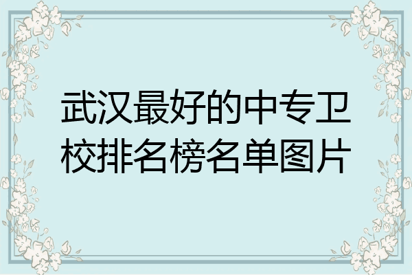 武汉最好的中专卫校排名榜名单图片