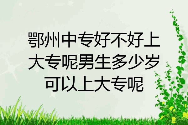 鄂州中专好不好上大专呢男生多少岁可以上大专呢