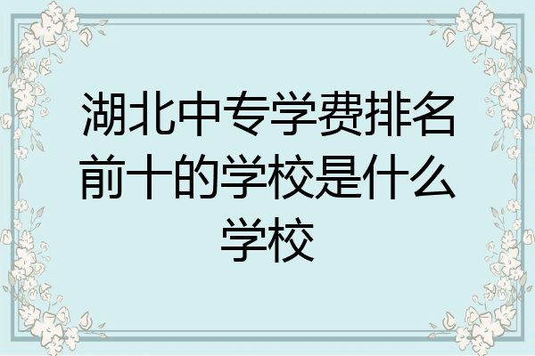 湖北中专学费排名前十的学校是什么学校