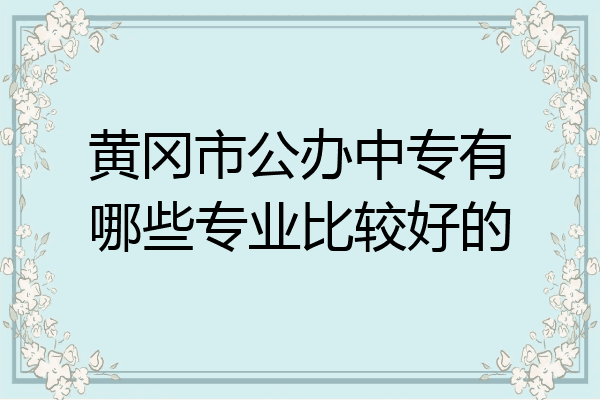 黄冈市公办中专有哪些专业比较好的