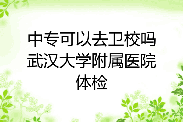 中专可以去卫校吗武汉大学附属医院体检