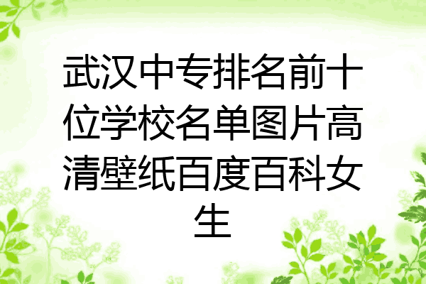 武汉中专排名前十位学校名单图片高清壁纸百度百科女生