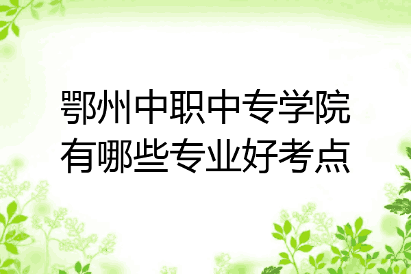 鄂州中职中专学院有哪些专业好考点
