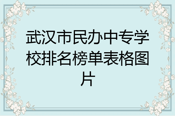 武汉市民办中专学校排名榜单表格图片