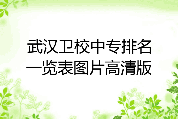武汉卫校中专排名一览表图片高清版
