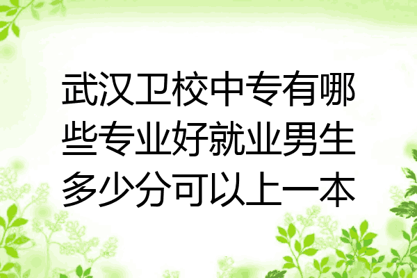 武汉卫校中专有哪些专业好就业男生多少分可以上一本