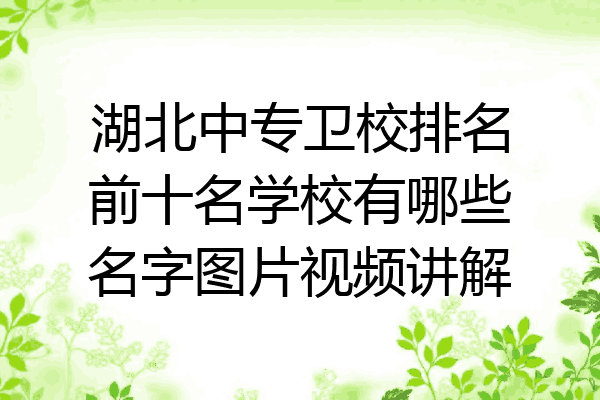 湖北中专卫校排名前十名学校有哪些名字图片视频讲解