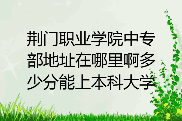 荆门职业学院中专部地址在哪里啊多少分能上本科大学