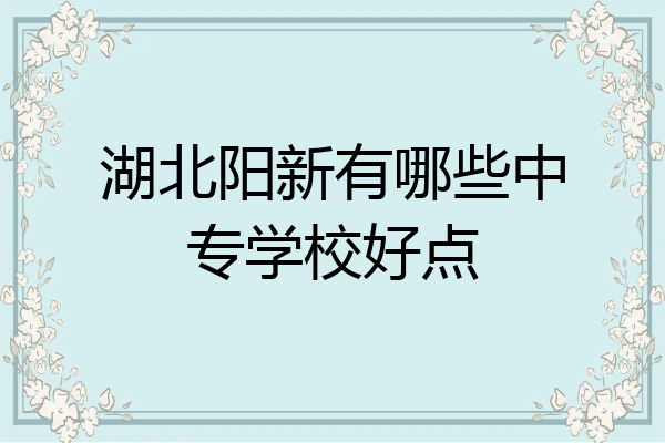 湖北阳新有哪些中专学校好点