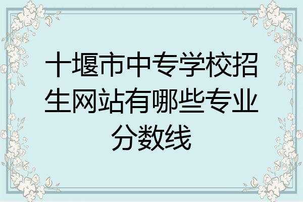 十堰市中专学校招生网站有哪些专业分数线