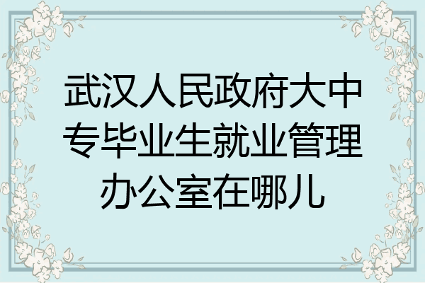 武汉人民政府大中专毕业生就业管理办公室在哪儿