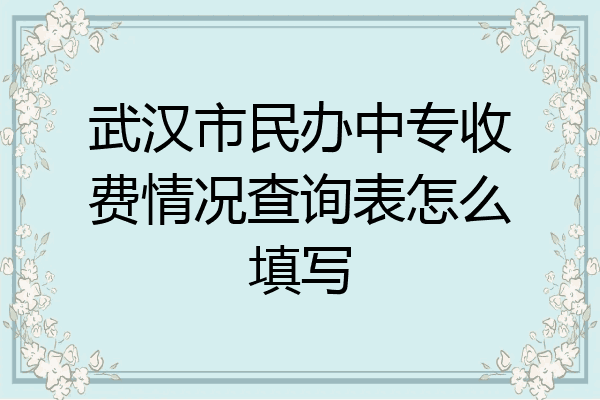 武汉市民办中专收费情况查询表怎么填写