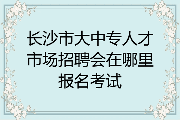 长沙市大中专人才市场招聘会在哪里报名考试
