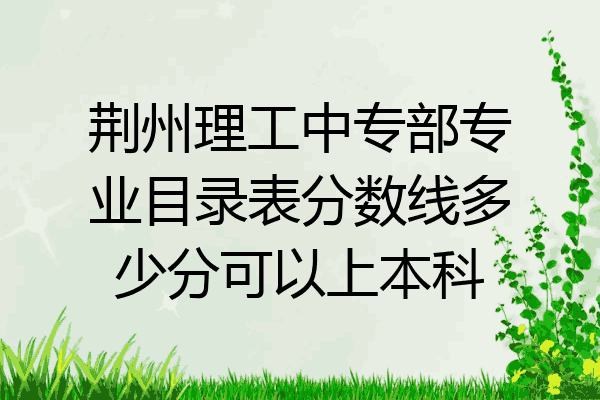 荆州理工中专部专业目录表分数线多少分可以上本科