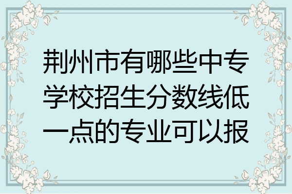 荆州市有哪些中专学校招生分数线低一点的专业可以报