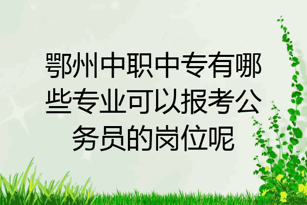 鄂州中职中专有哪些专业可以报考公务员的岗位呢