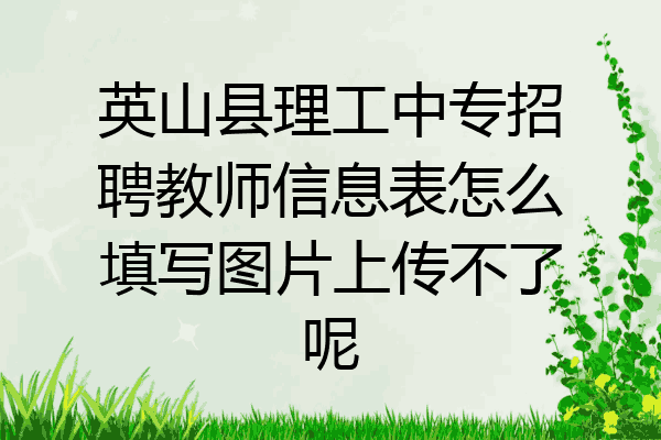英山县理工中专招聘教师信息表怎么填写图片上传不了呢