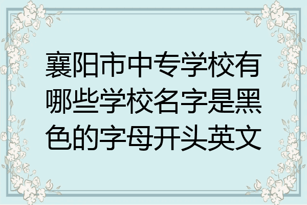 襄阳市中专学校有哪些学校名字是黑色的字母开头英文