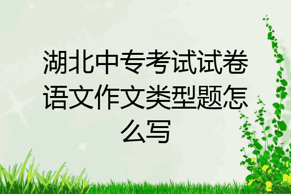 湖北中专考试试卷语文作文类型题怎么写