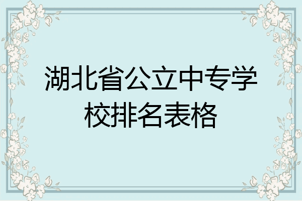 湖北省公立中专学校排名表格