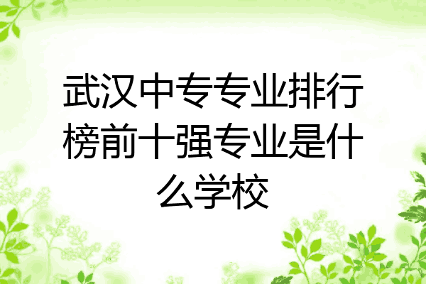 武汉中专专业排行榜前十强专业是什么学校