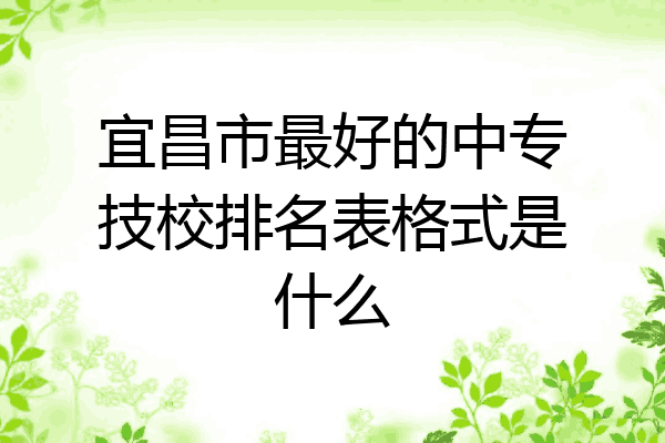 宜昌市最好的中专技校排名表格式是什么