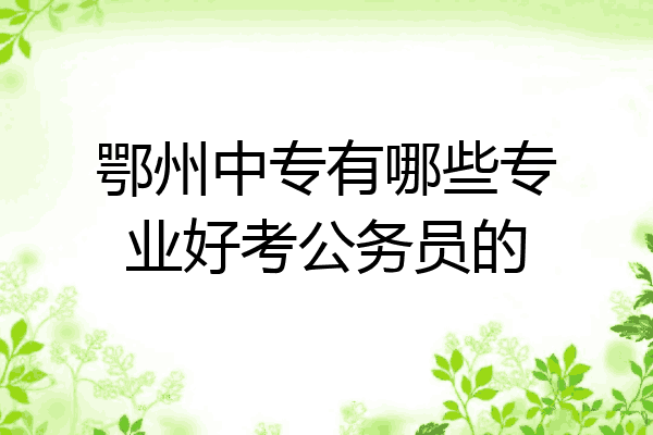 鄂州中专有哪些专业好考公务员的