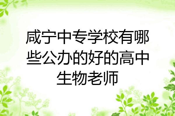 咸宁中专学校有哪些公办的好的高中生物老师